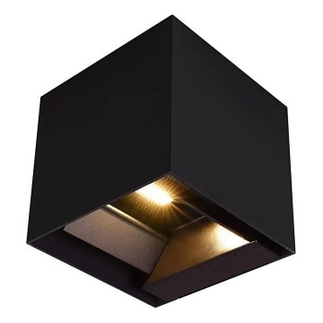 LED napelemes fali lámpa érzékelővel LED/9W/3,7V 3000/4000/5000K IP65 2600 mAh fekete