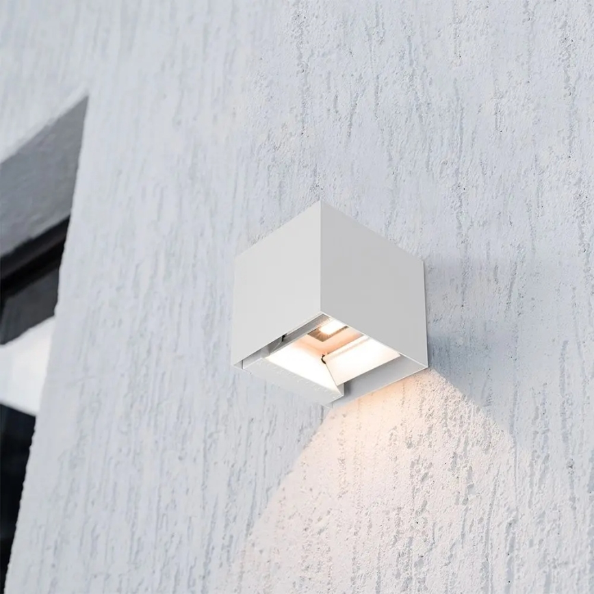 LED napelemes fali lámpa érzékelővel LED/9W/3,7V 3000/4000/5000K IP65 2600 mAh fehér