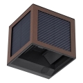 LED napelemes fali lámpa érzékelővel LED/9W/3,7V 3000/4000/6000K IP65 2600 mAh barna