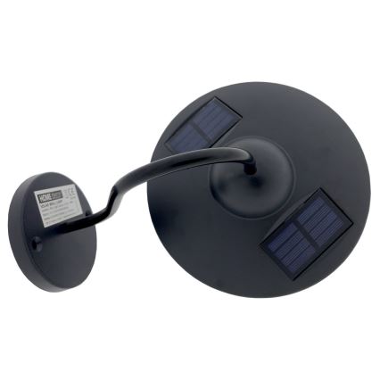 LED Napelemes fali lámpa LED/0,5W/1,2V 600 mAh IP44 fekete