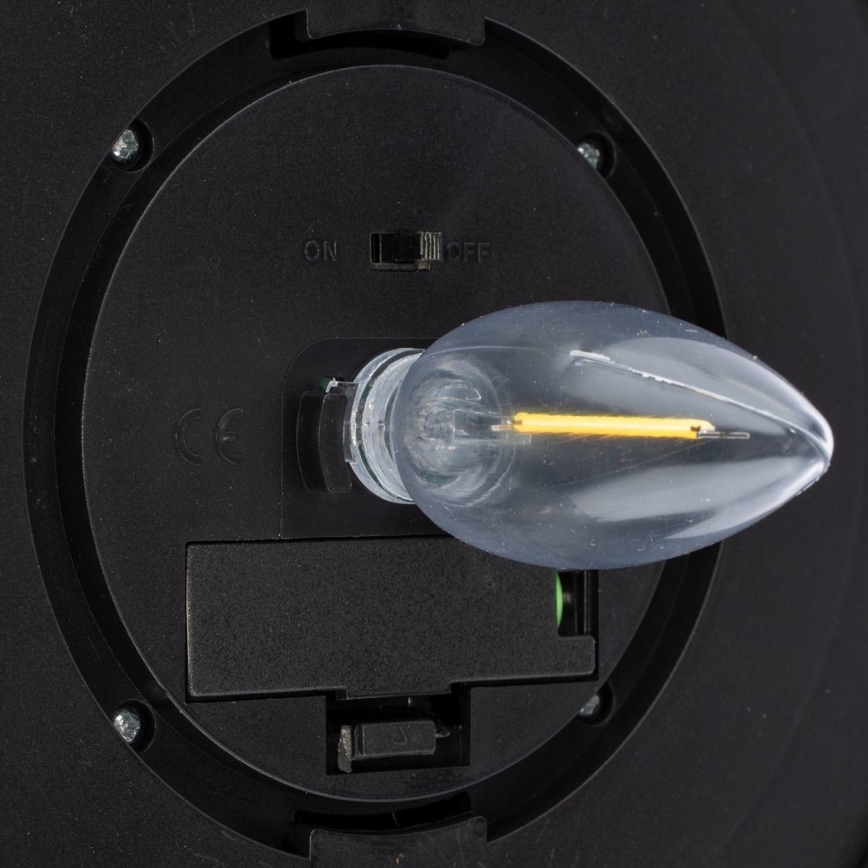 LED Napelemes fali lámpa LED/0,5W/1,2V 600 mAh IP44 fekete