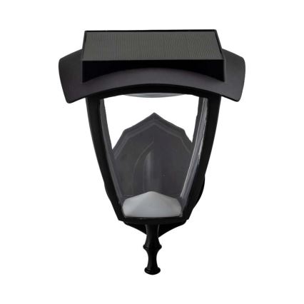 LED napelemes fali lámpa LED/2W/3,7V 3000/6000K IP65 2200 mAh fekete
