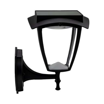 LED napelemes fali lámpa LED/2W/3,7V 3000/6000K IP65 2200 mAh fekete