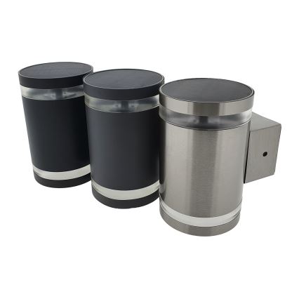 LED Napelemes fali lámpa LED/5V IP44 fekete