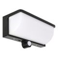 LED napelemes fali lámpa mozgás- és alkonyatérzékelővel LED/3W/3,7V IP54 1500 mAh fekete