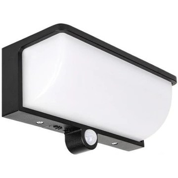 LED napelemes fali lámpa mozgás- és alkonyatérzékelővel LED/3W/3,7V IP54 1500 mAh fekete