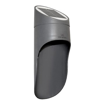 LED Napelemes fali lámpa PALESA LED/1W/3,7V IP65 1800 mAh szürke