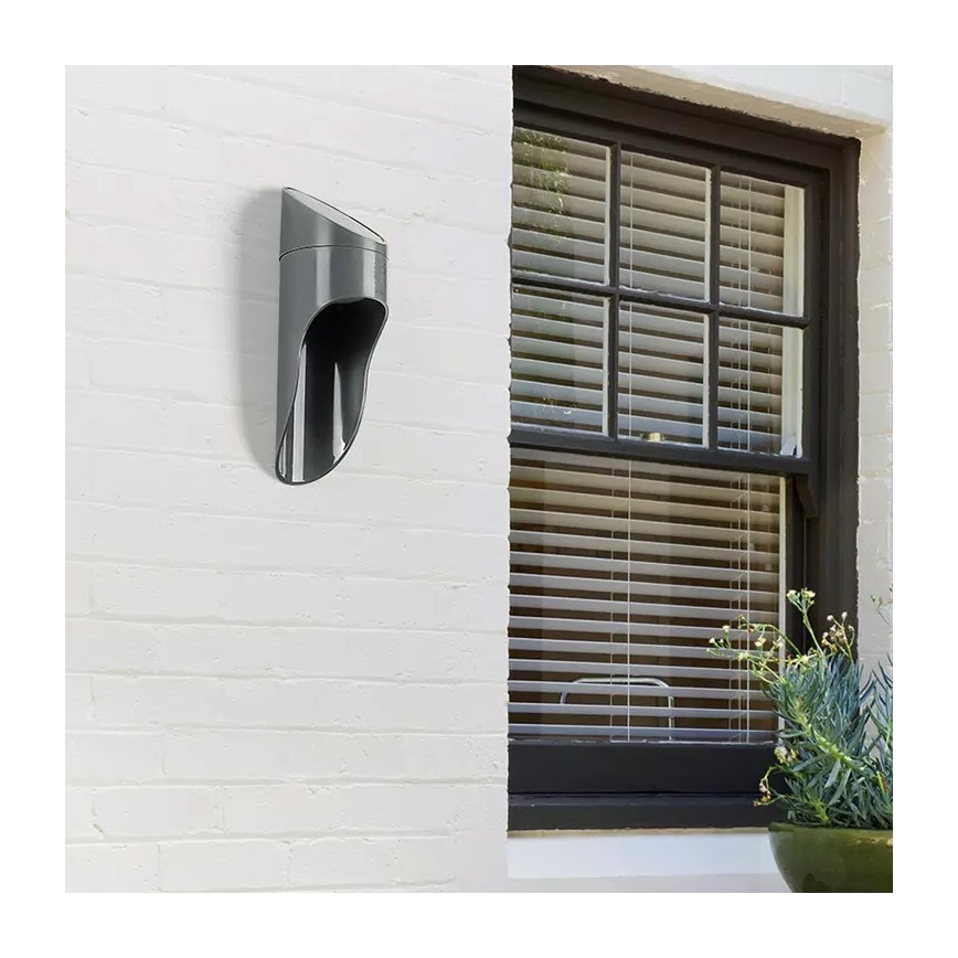 LED Napelemes fali lámpa PALESA LED/1W/3,7V IP65 1800 mAh szürke