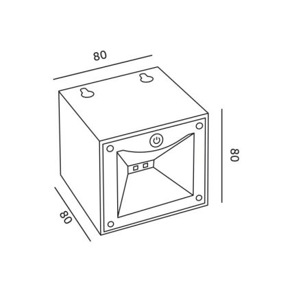 LED napelemes fali lámpa QUERK LED/1,2V 3000/4000K IP54 800 mAh