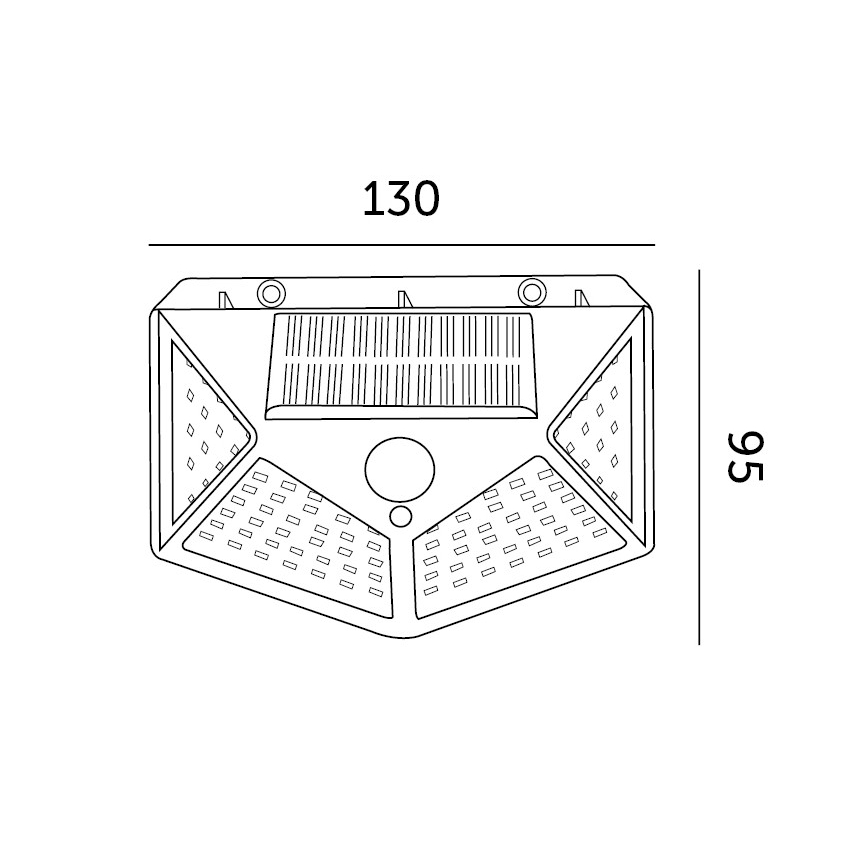LED napelemes fali lámpa érzékelővel LED/1W/3,7V 6500K IP44 1200 mAh