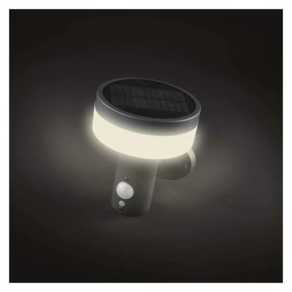 LED napelemes fali lámpa érzékelővel LED/2W/3,7V 1200 mAh IP44