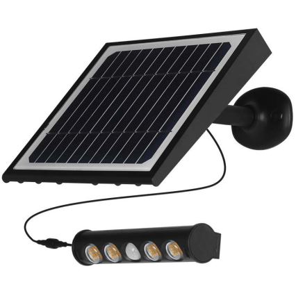 LED napelemes fali lámpa érzékelővel LED/8W/3,7V IP65 6000K 4000 mAh