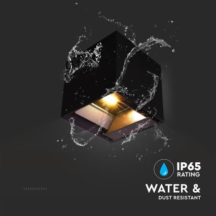 LED napelemes fali lámpa érzékelővel LED/9W/3,7V 3000/4000/5000K 2600 mAh IP65 fekete