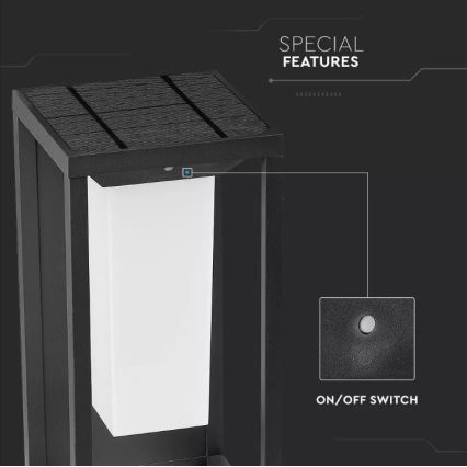 LED napelemes fali lámpa érzékelővel SAMSUNG CHIP LED/2W/3,7V IP65 2600 mAh