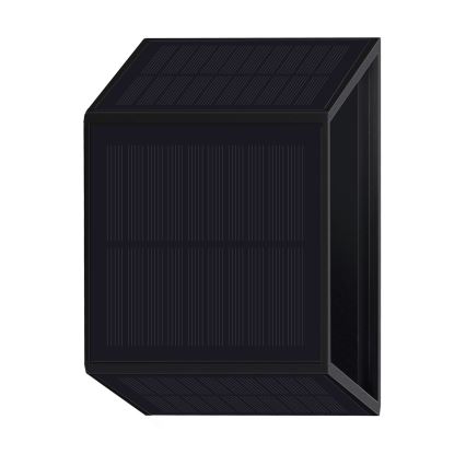 LED Napelemes fali lámpa WINGS LED/2W/1300 mAh 3,7V 6000K IP54 fekete
