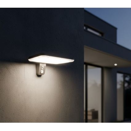LED napelemes fali lámpa érzékelővel PHOENIX LED/15W/3,2V 3000/4000K IP65 6000 mAh