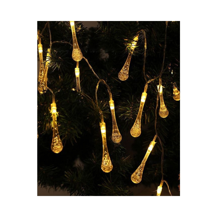 LED napelemes fényfüzér alkonykapcsolóval 20xLED/0,72W/1,2V 600 mAh 4,7m IP44