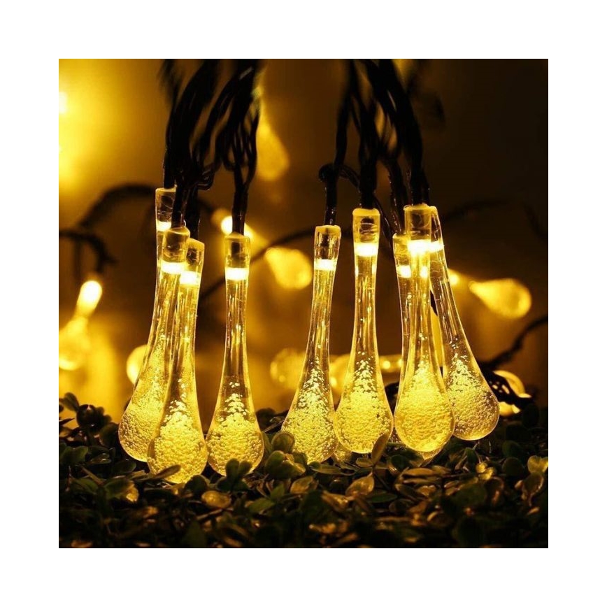 LED napelemes fényfüzér alkonykapcsolóval 20xLED/0,72W/1,2V 600 mAh 4,7m IP44