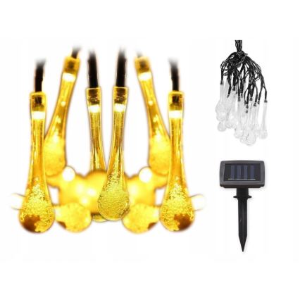 LED napelemes fényfüzér alkonykapcsolóval 20xLED/0,72W/1,2V 600 mAh 4,7m IP44