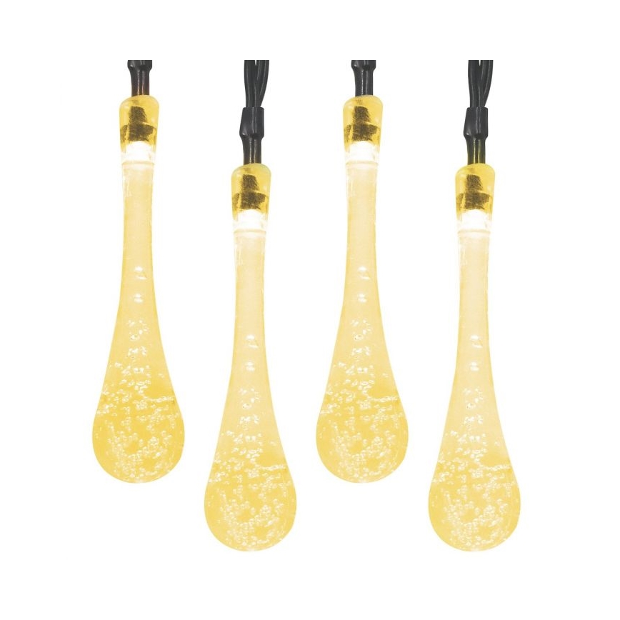 LED napelemes fényfüzér alkonykapcsolóval 20xLED/0,72W/1,2V 600 mAh 4,7m IP44