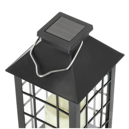 LED Napelemes függeszték LED/0,02W/1,2V 1xAA 2700K IP44 200 mAh fekete