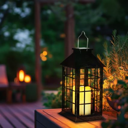 LED Napelemes függeszték LED/0,02W/1,2V 1xAA 2700K IP44 200 mAh patinás