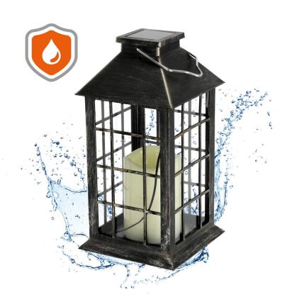 LED Napelemes függeszték LED/0,02W/1,2V 1xAA 2700K IP44 200 mAh patinás