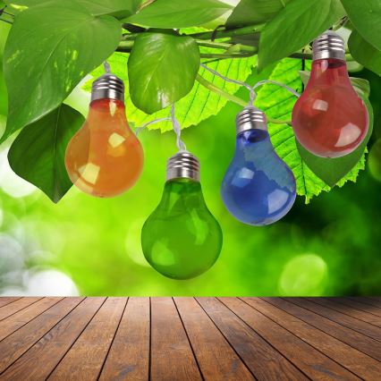 LED Napelemes füzér PARTY 10xLED/1,2V 400 mAh IP44