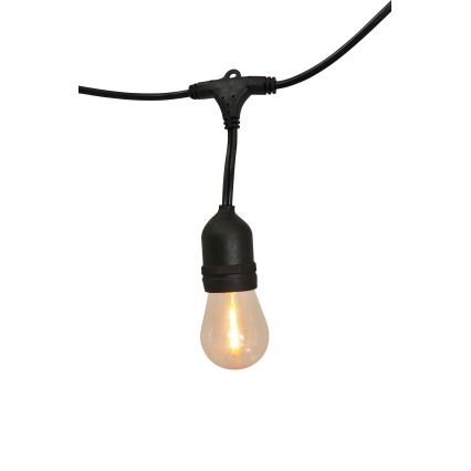 LED Dimmeres napelemes kültéri fényfüzér PARTY 10xE27/3,7V 1800 mAh 10 m IP44 + távirányító