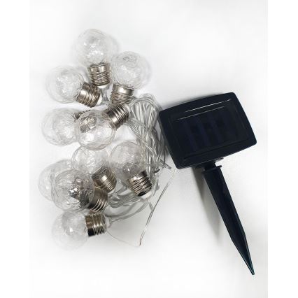 LED Napelemes kültéri lánc 10xLED/1,2V 300 mAh 2,2 m IP44