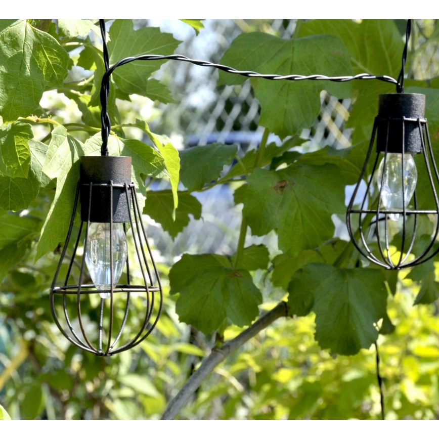 LED napelemes kültéri fényfüzér 10xLED/1,2V 300 mAh 3,8 m IP44