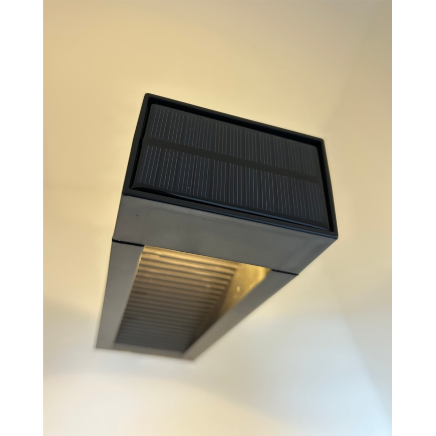 LED napelemes lámpa 2xLED/1,2V 200 mAh IP44 fekete