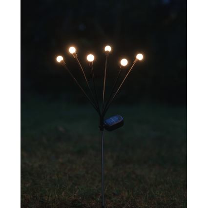 LED napelemes lámpa 6xLED/1,2V 300 mAh IP44 fekete