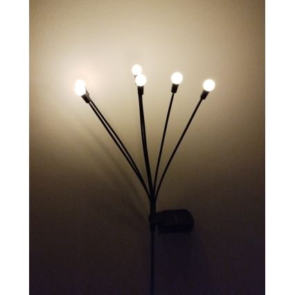 LED napelemes lámpa 6xLED/1,2V 300 mAh IP44 fekete