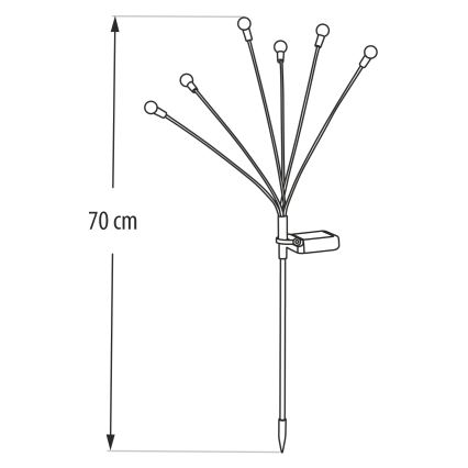LED napelemes lámpa 6xLED/1,2V 300 mAh IP44 fekete