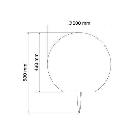 LED Napelemes lámpa BALL LED/3,7V 2000 mAh átm. 50 cm IP65 fehér