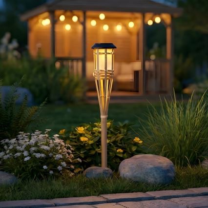 LED napelemes lámpa BAMBOO LED/1,2V 150 mAh 1800K 56 cm IP44 bézs
