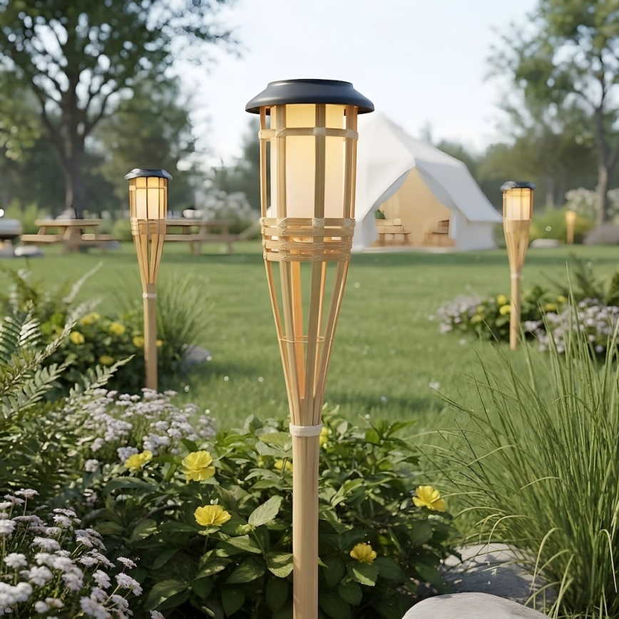 LED napelemes lámpa BAMBOO LED/1,2V 150 mAh 1800K 56 cm IP44 bézs