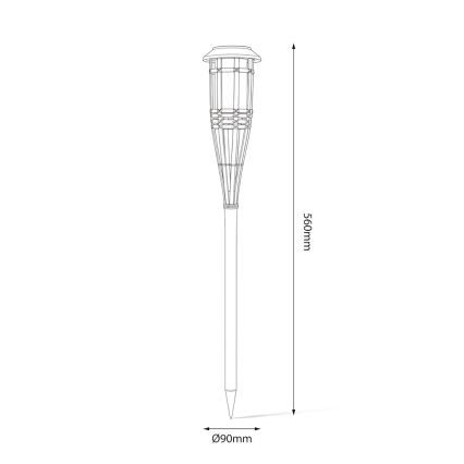 LED napelemes lámpa BAMBOO LED/1,2V 150 mAh 1800K 56 cm IP44 bézs