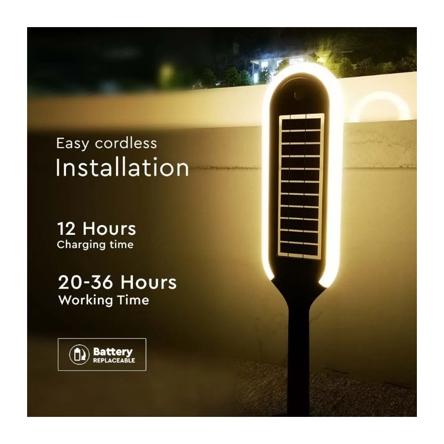 LED Napelemes lámpa érzékelővel BOLLARD LED/5W/5,5V 70 cm 4000K IP65 2000 mAh