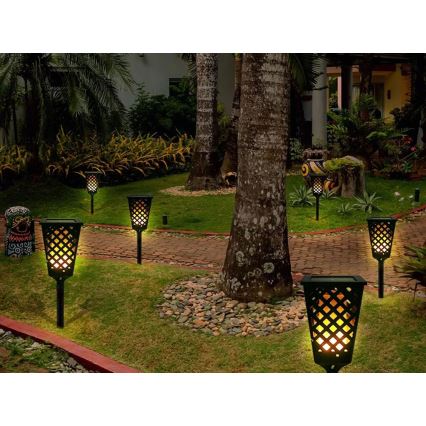 LED napelemes lámpa érzékelővel LED/0,6W/5,5V IP65 2000 mAh 107 cm fekete