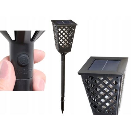 LED napelemes lámpa érzékelővel LED/0,6W/5,5V IP65 2000 mAh 107 cm fekete