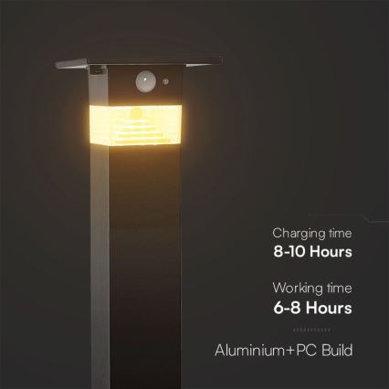 LED Napelemes lámpa érzékelővel LED/2,5W/3,7V IP54 3000K 2200 mAh