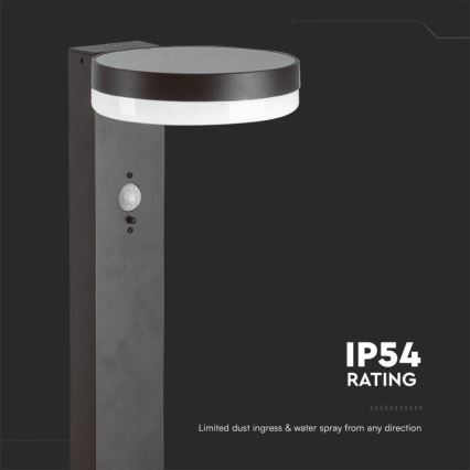 LED Napelemes lámpa érzékelővel LED/2W/3,7V IP54 3000K 2200 mAh kerek fekete