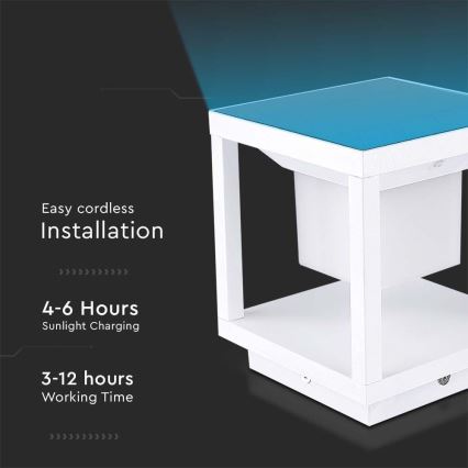 LED Napelemes lámpa érzékelővel LED/2W/5,5V 3000K IP65 2600 mAh fehér