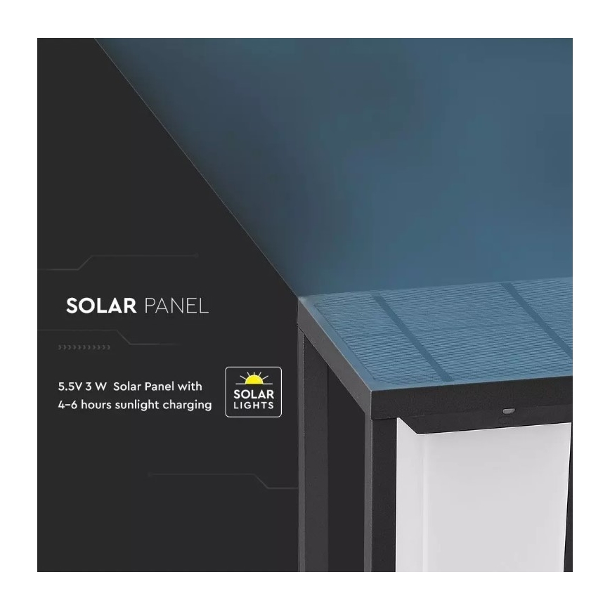 LED Napelemes lámpa érzékelővel SAMSUNG CHIP LED/2W/3,7V IP65 2600 mAh