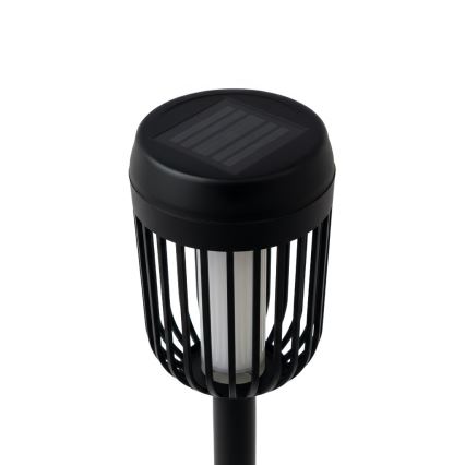 LED napelemes lámpa FLAME LED/1,2V 100 mAh 1800K 37 cm IP44 fekete