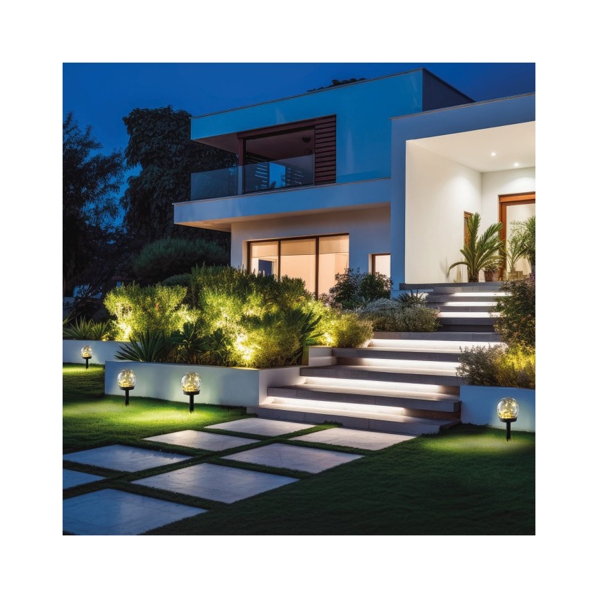 LED napelemes lámpa GLEAM LED/1,2V 3000K IP44 40 mAh átlátszó/fekete