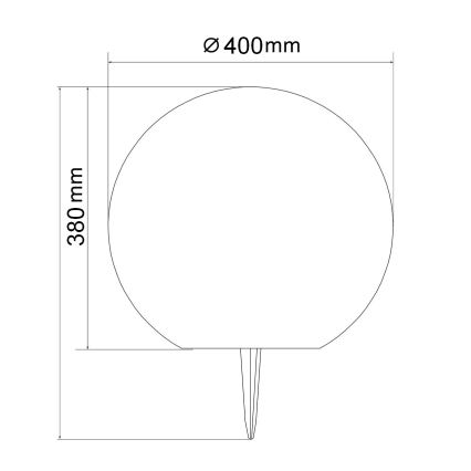 LED napelemes lámpa KULA LED/3,7V 3000/4000/6500K átm. 40 cm 2000 mAh IP65 fehér