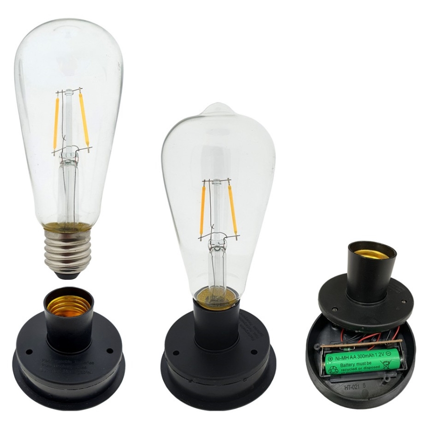 LED Napelemes lámpa LAURA 1xE27/1,2V 300 mAh IP44